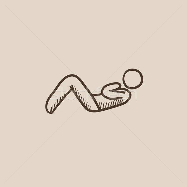 Adam karın kroki ikon web hareketli Stok fotoğraf © RAStudio