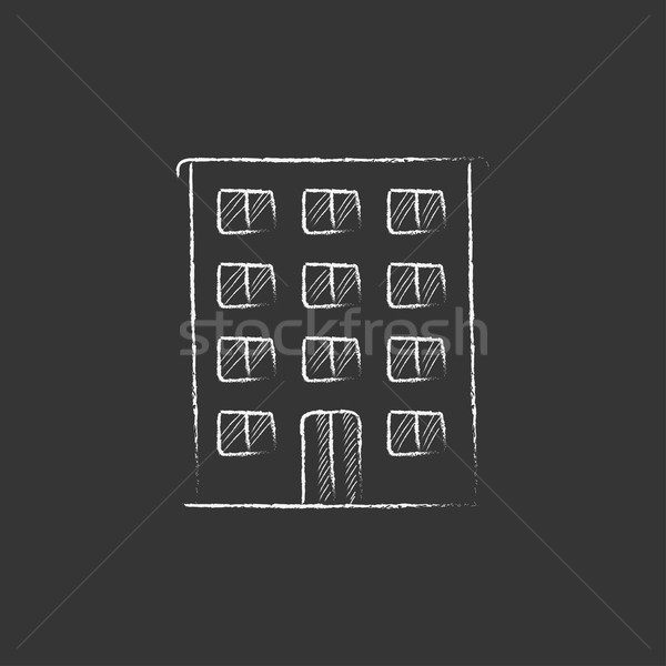 Residential building. Drawn in chalk icon. Stock photo © RAStudio