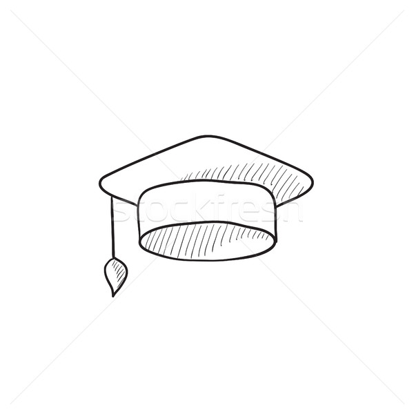 Graduation cap sketch icon. Stock photo © RAStudio