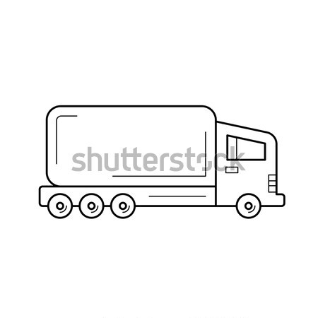 Teslim kamyon kroki ikon vektör yalıtılmış Stok fotoğraf © RAStudio