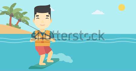 Stock photo: Professional wakeboard sportsman.