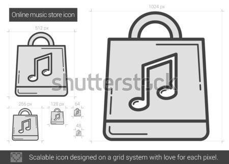 Online zene bolt vonal ikon vektor Stock fotó © RAStudio