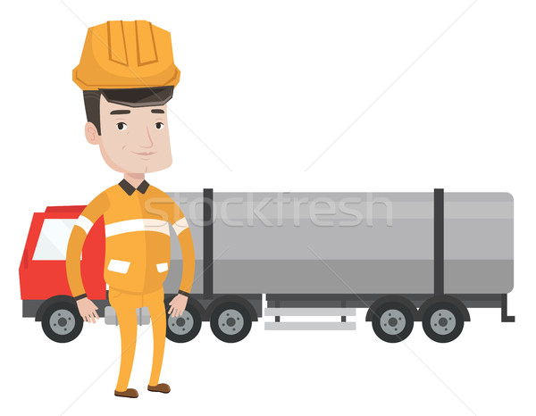 Worker on background of fuel truck. Stock photo © RAStudio
