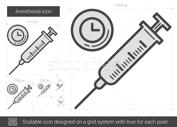 Anästhesie line Symbol Vektor isoliert weiß Stock foto © RAStudio