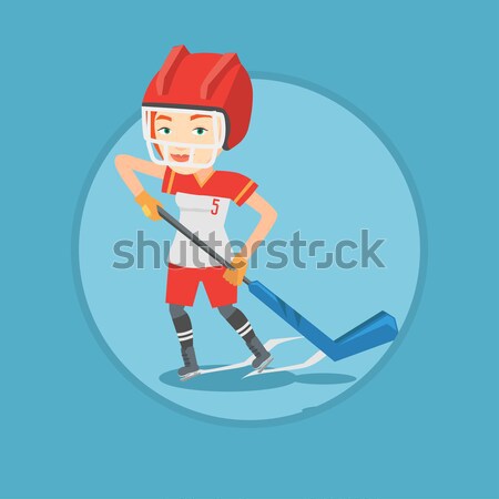 Ice hockey player vector illustration. Stock photo © RAStudio