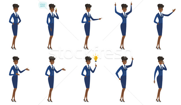 Vector set of stewardess characters. Stock photo © RAStudio