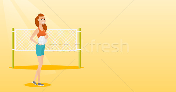 Young caucasian beach volleyball player. Stock photo © RAStudio