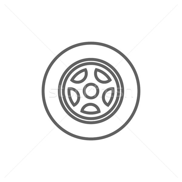 Car wheel line icon. Stock photo © RAStudio