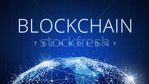 Stock photo: Blockchain technology futuristic hud banner.