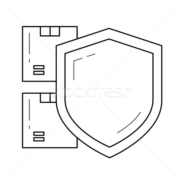 Package insurance vector line icon. Stock photo © RAStudio