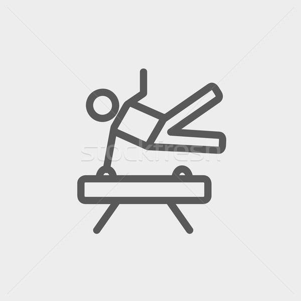 Gymnast on Pommel Horse thin line icon Stock photo © RAStudio