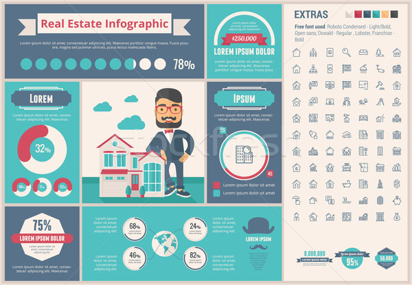 Stock photo: Real Estate flat design Infographic Template