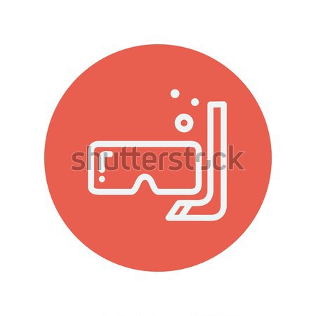 Stock photo: Mask and snorkel line icon.