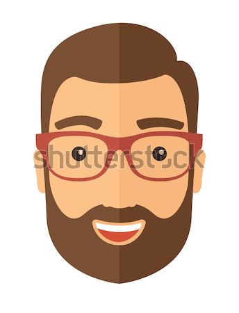 Férfi ki nyelv hipszter szemüveg vektor Stock fotó © RAStudio