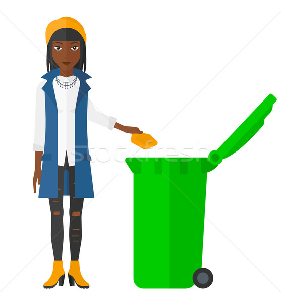женщину мусор зеленый вектора Сток-фото © RAStudio