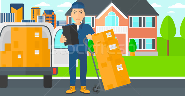 Man delivering boxes. Stock photo © RAStudio