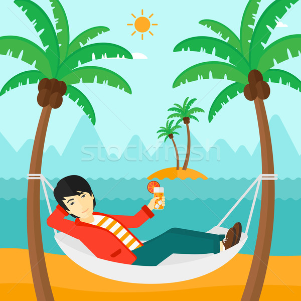 Man chilling in hammock. Stock photo © RAStudio