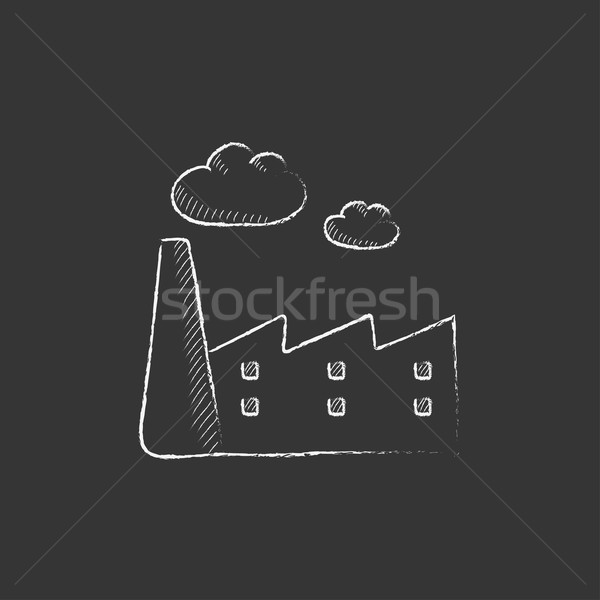 Factory. Drawn in chalk icon. Stock photo © RAStudio