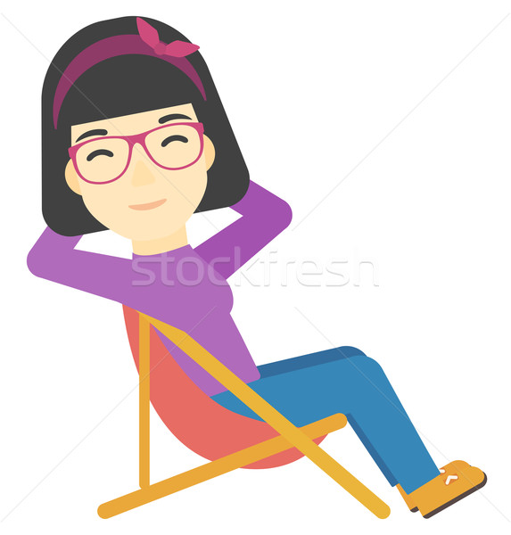 Woman sitting in a folding chair. Stock photo © RAStudio