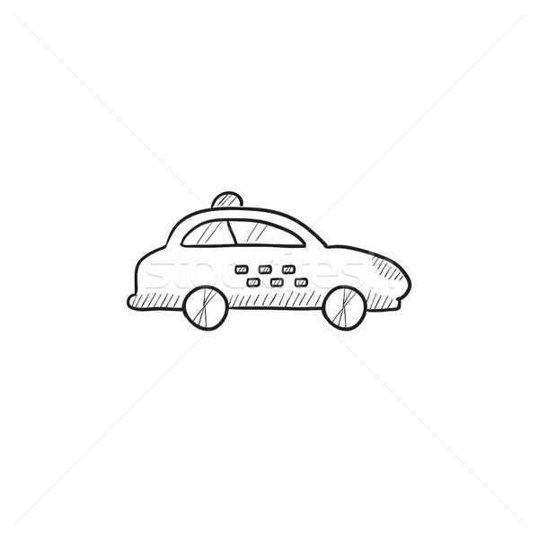 Stock photo: Taxi car sketch icon.