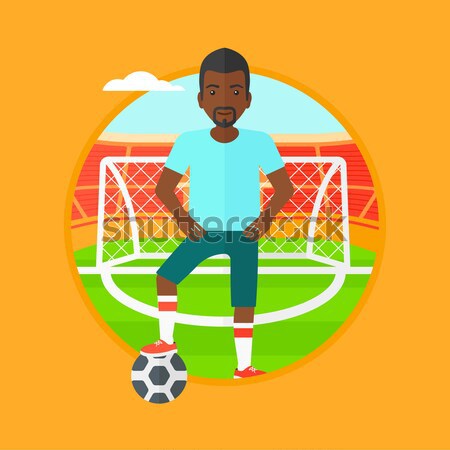 Black african american football player cartoon Vector Image