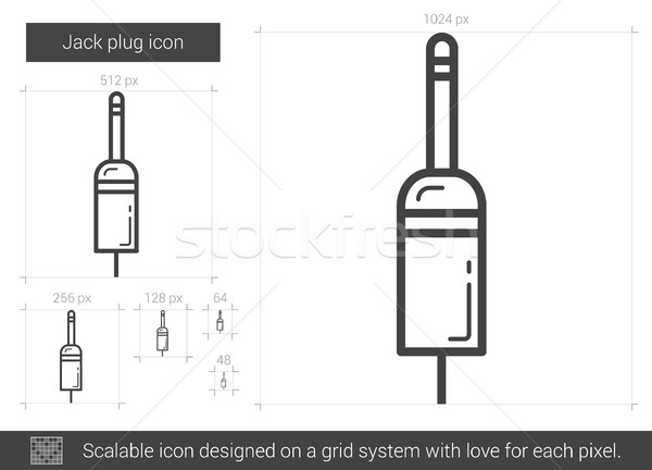 Plug ligne icône vecteur isolé blanche Photo stock © RAStudio