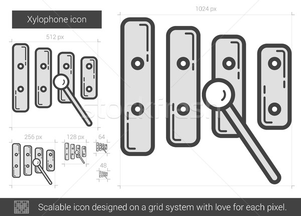 Ksilofon hat ikon vektör yalıtılmış beyaz Stok fotoğraf © RAStudio