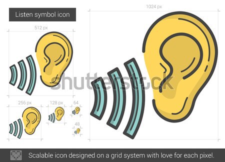 Listen symbol line icon. Stock photo © RAStudio