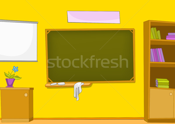 Rajz kézzel rajzolt belső színes osztályterem iskolatábla Stock fotó © RAStudio