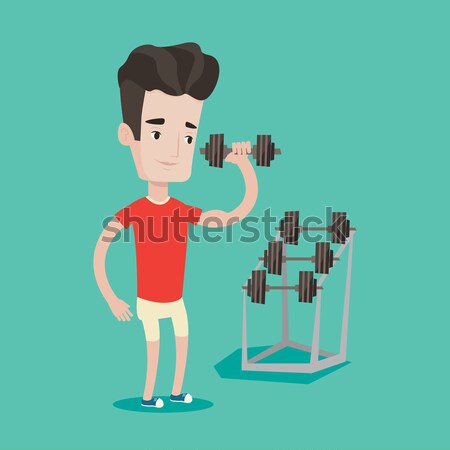 Man lifting dumbbell vector illustration. Stock photo © RAStudio