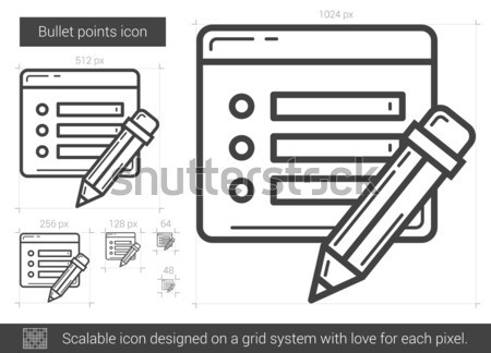 Bullet punten lijn icon vector geïsoleerd Stockfoto © RAStudio