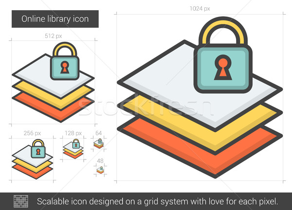 Online library line icon. Stock photo © RAStudio