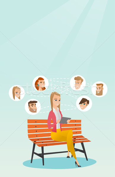 Woman surfing in the social network. Stock photo © RAStudio
