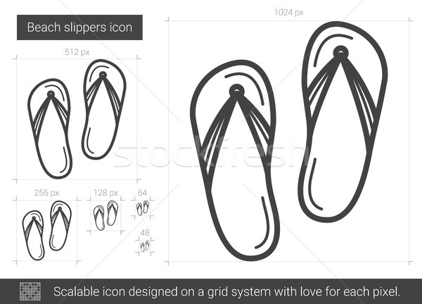 Strand slippers lijn icon vector geïsoleerd Stockfoto © RAStudio