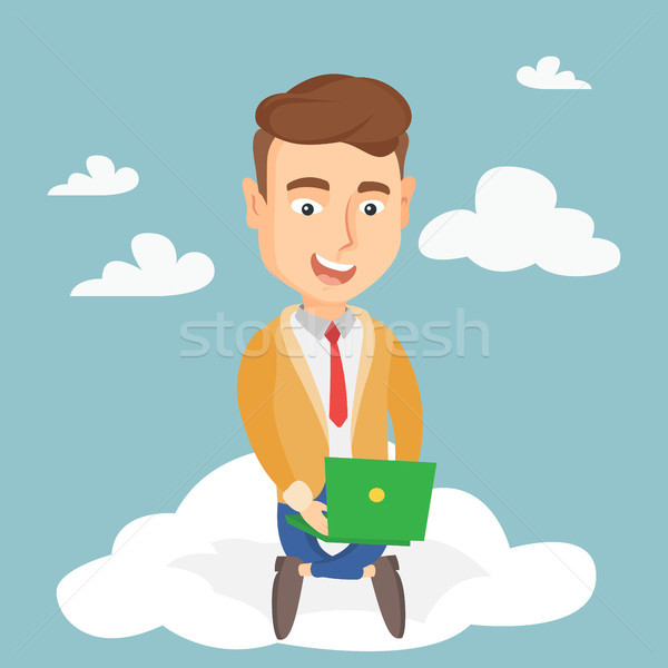 Man using cloud computing technology. Stock photo © RAStudio