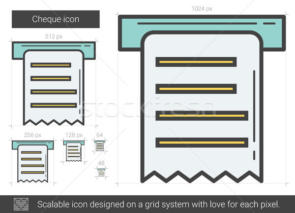 Cheque line icon. Stock photo © RAStudio