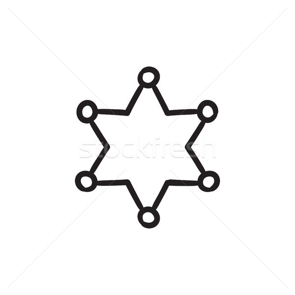 Rendőrség csillag rajz ikon vektor izolált Stock fotó © RAStudio