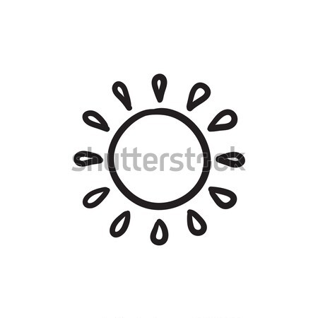 Zon schets icon vector geïsoleerd Stockfoto © RAStudio