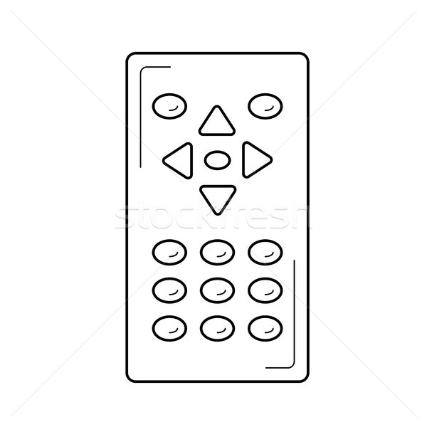 Télécommande ligne icône vecteur isolé blanche [[stock_photo]] © RAStudio