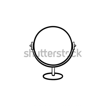 Round makeup mirror hand drawn sketch icon. Stock photo © RAStudio