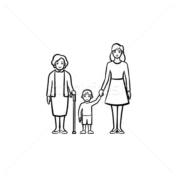 Family generation hand drawn sketch icon. Stock photo © RAStudio