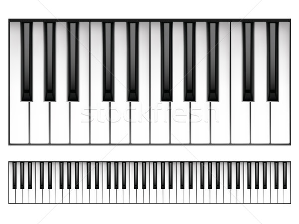 фортепиано клавиатура изолированный белый вектора ключами Сток-фото © RAStudio