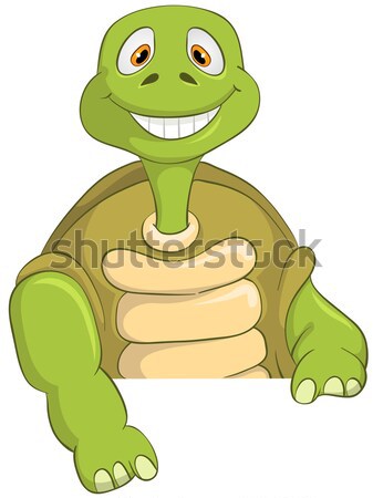 Drôle tortue gagnant isolé blanche [[stock_photo]] © RAStudio