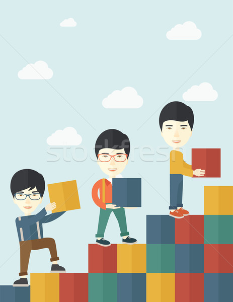 Businessmen are happy with the graph. Stock photo © RAStudio