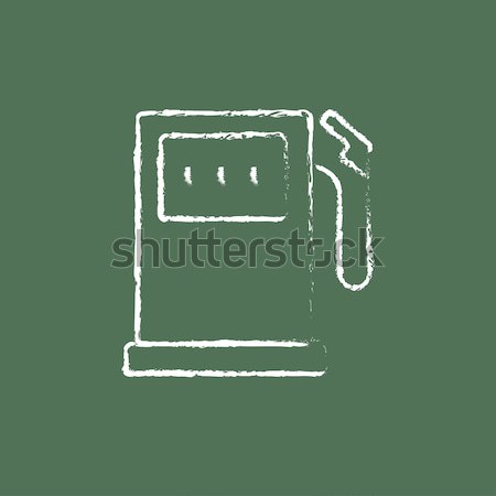 ガソリンスタンド アイコン チョーク 手描き 黒板 ストックフォト © RAStudio