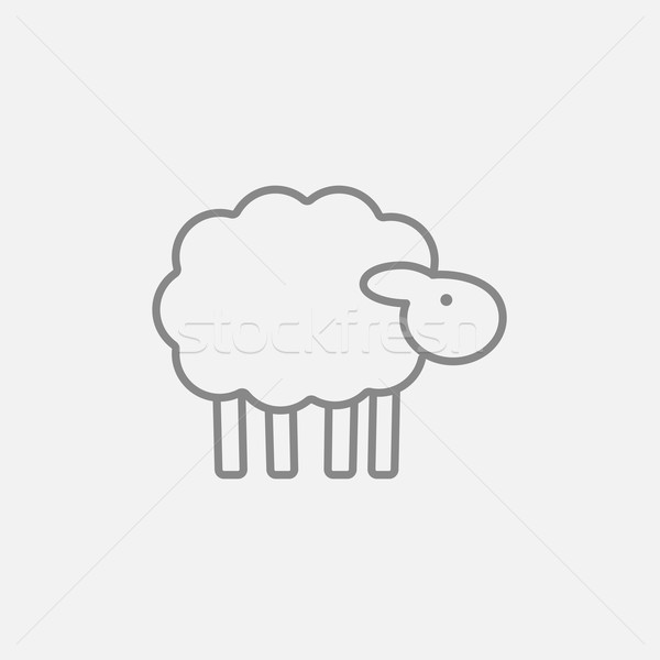 Stock photo: Sheep line icon.