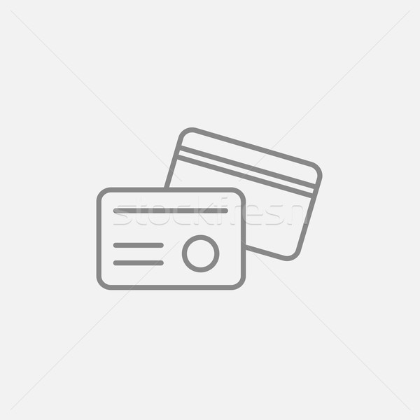 Identyfikacja karty line ikona internetowych komórkowych Zdjęcia stock © RAStudio
