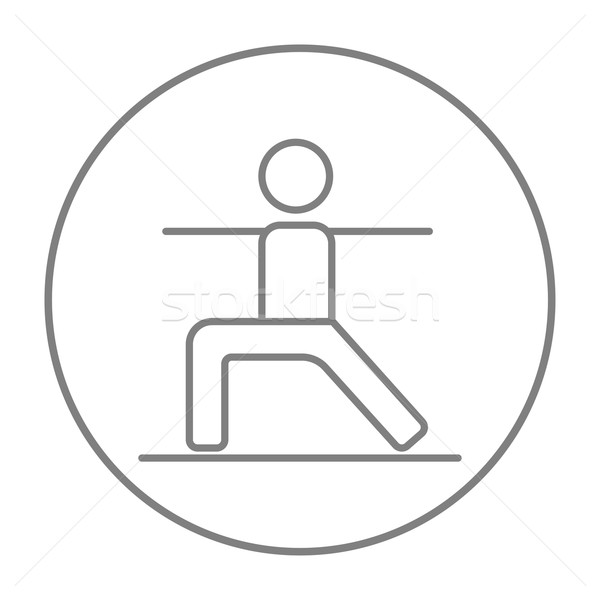 Mann Yoga line Symbol darstellen Stock foto © RAStudio