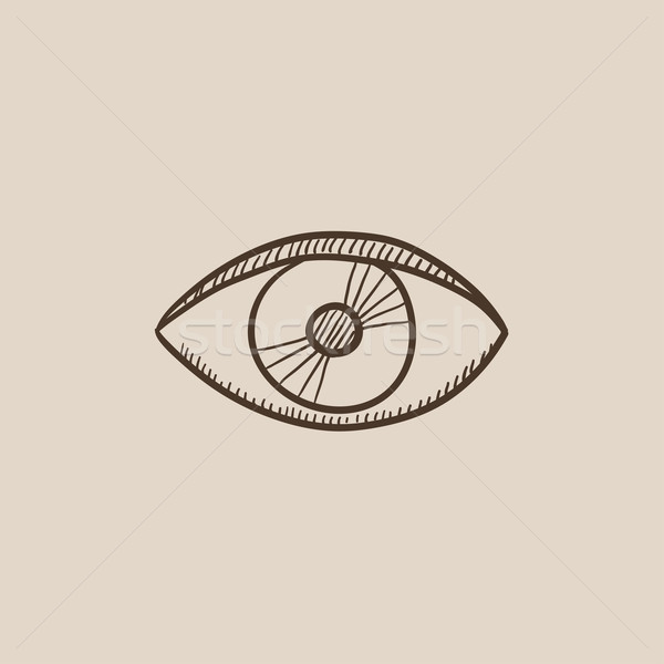 Stock photo: Eye sketch icon.