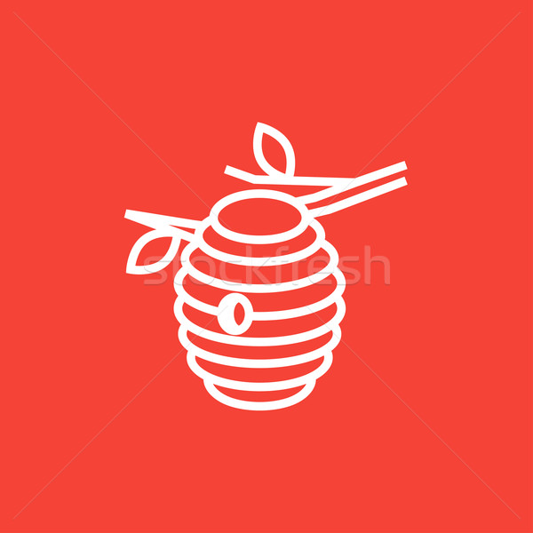 Méh kaptár vonal ikon sarkok háló Stock fotó © RAStudio
